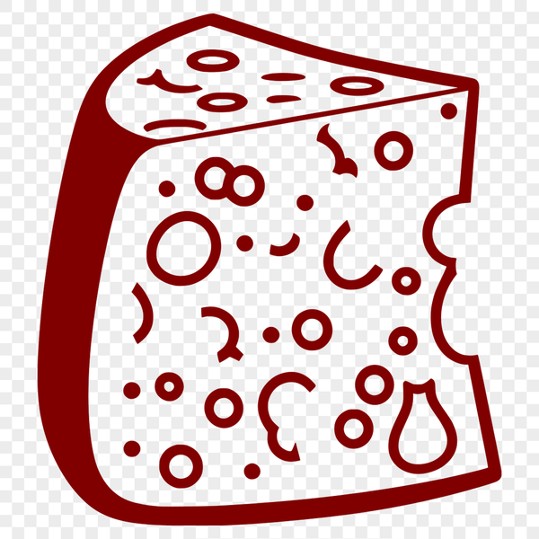 Vector Cheese Design Element High-resolution vector illustration of a wedge-shaped cheese with detailed texture and design elements.