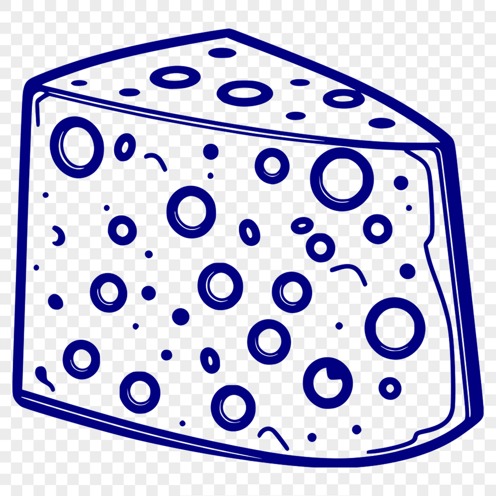 A detailed SVG illustration of a wheel of cheese with intricate designs.