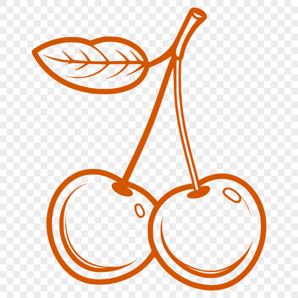 Beautiful Cherry Graphics Vector illustration of a cherry fruit, suitable for printing or digital use.