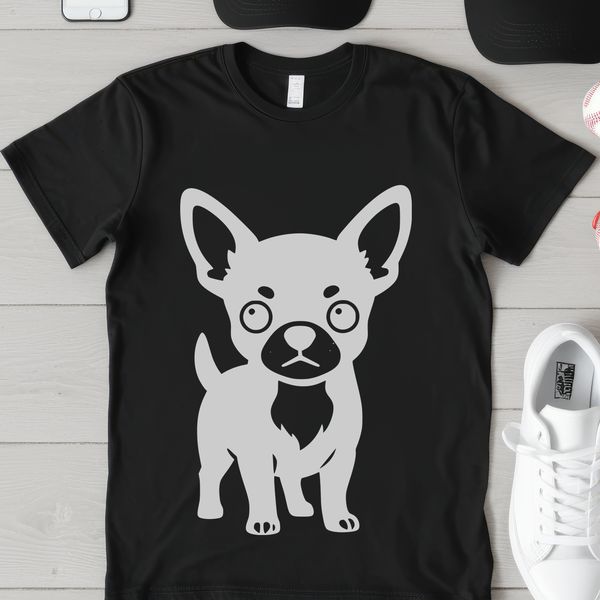 A small, brown dog breed silhouette in vector format.