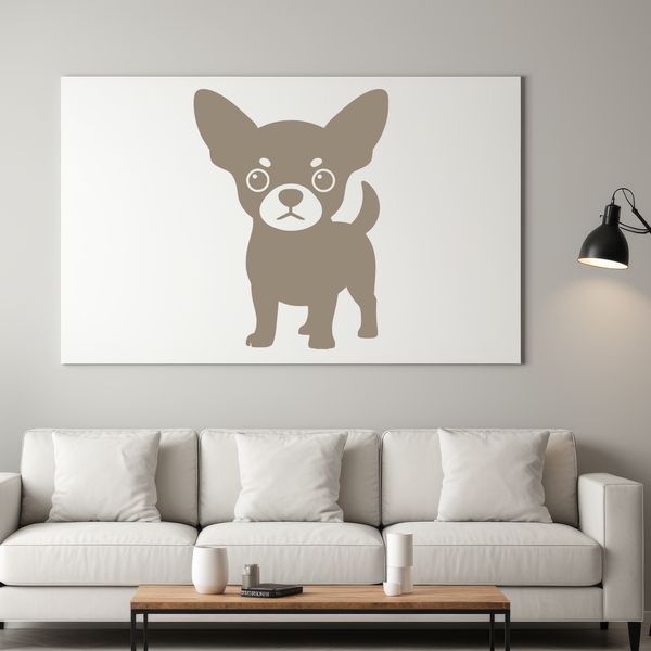 An SVG silhouette of a Chihuahua animal design.