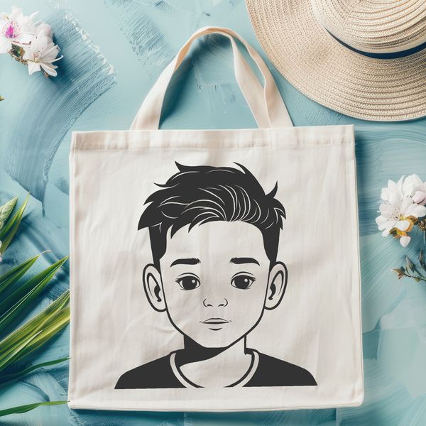 Young Character Illustration for Designers A young boy illustration in vector format, suitable for various design applications.