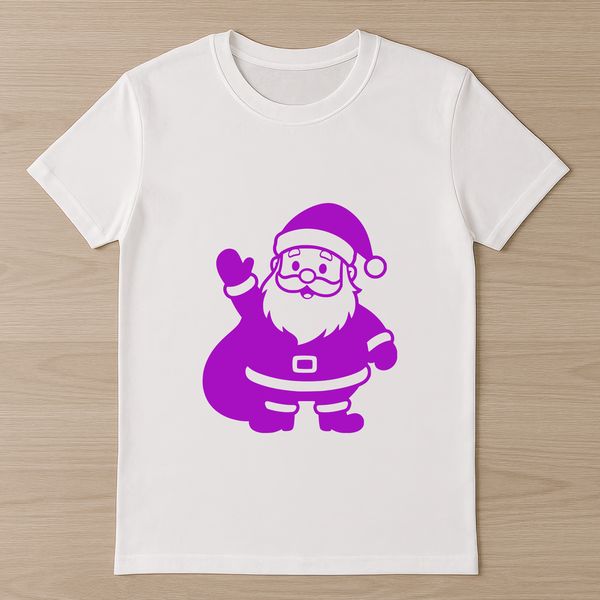 Illustrative vector art of Father Christmas in a festive holiday setting