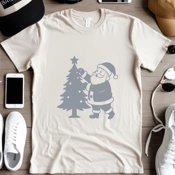 Illustrated Christmas character, Father Christmas in silhouette, free to download and use commercially.