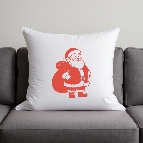 Vector graphic representation of Santa Claus in a simplified silhouette style suitable for commercial or personal use.