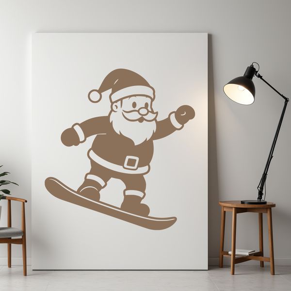 Illustration of Santa Claus in a festive holiday setting.
