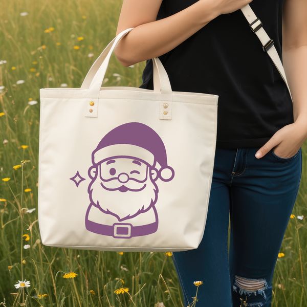 A digital illustration of a traditional Christmas character in red suit with white fur trim.