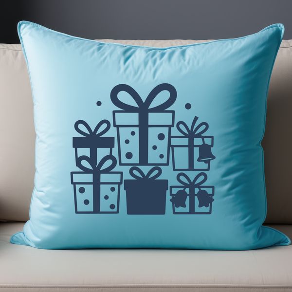 A digital illustration of a gift box with wrapping paper and ribbon, suitable for vector graphics.