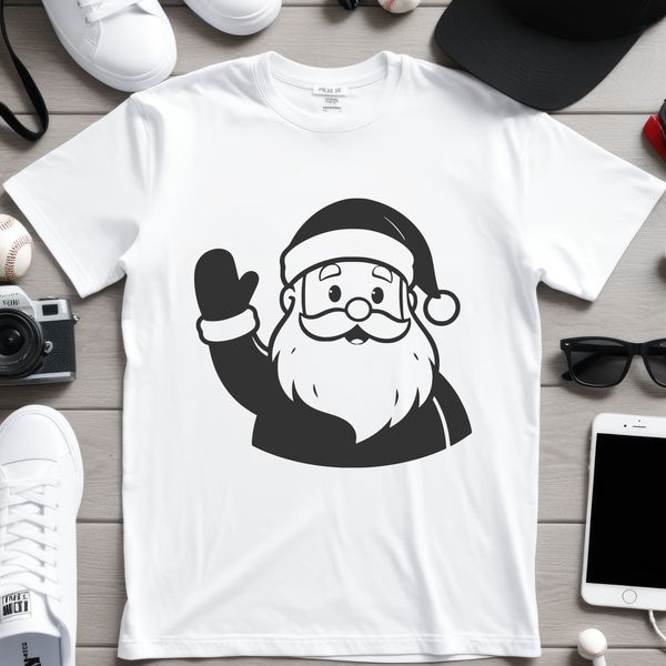 A digital illustration of Father Christmas in a festive red suit, suitable for crafting and design projects.