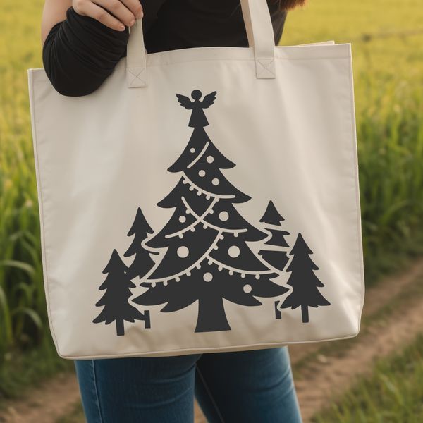 A minimalist vector graphic of a Christmas tree suitable for various design applications.