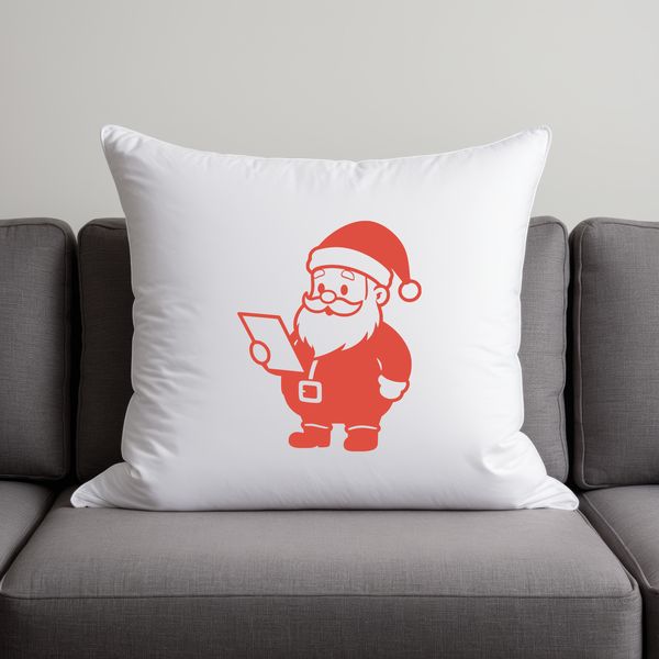 A vector illustration of Father Christmas in traditional red coat and hat.