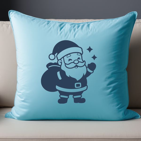 A digital illustration of Santa Claus made from precise geometric shapes for commercial and personal use.