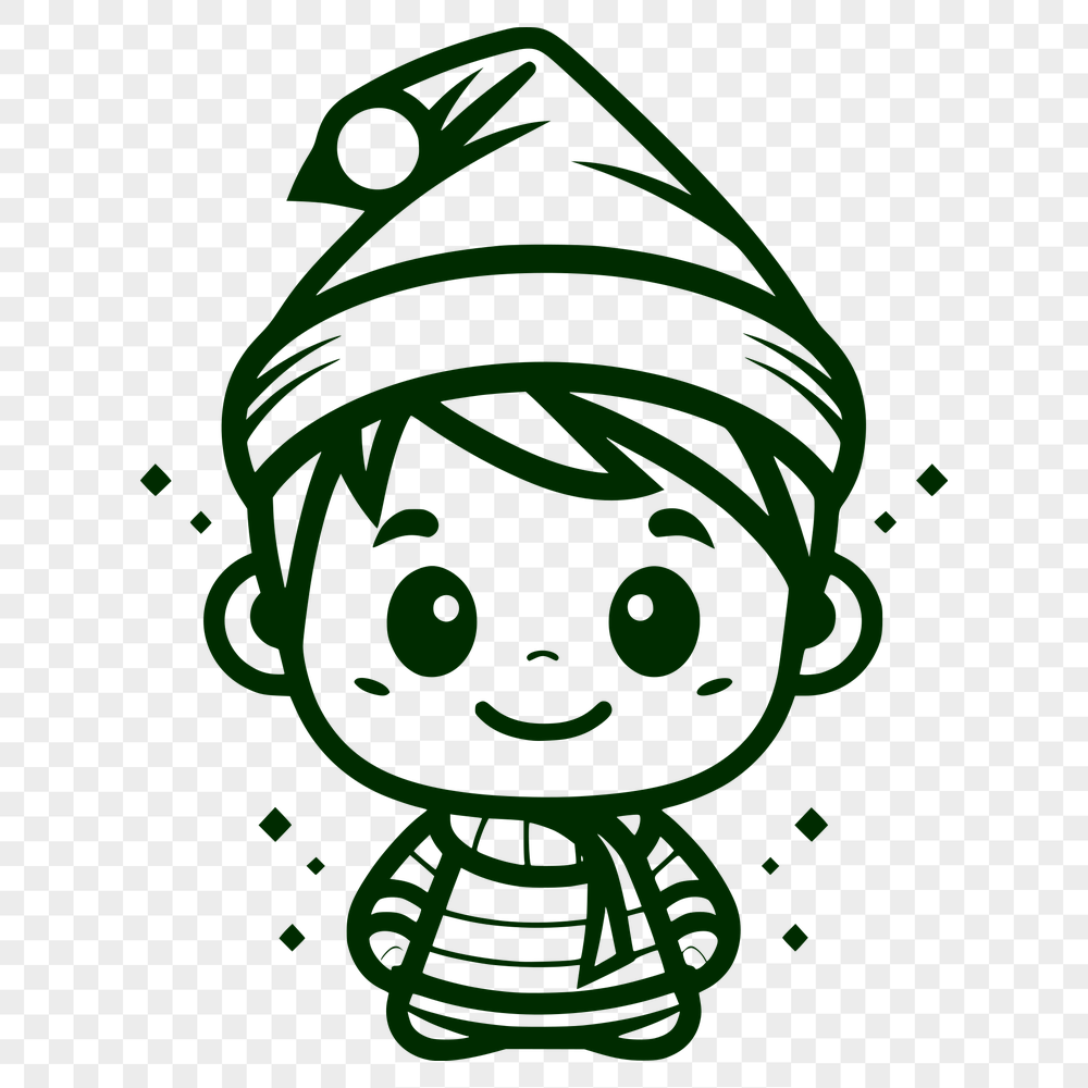 Free Unique Christmas Elf Illustration