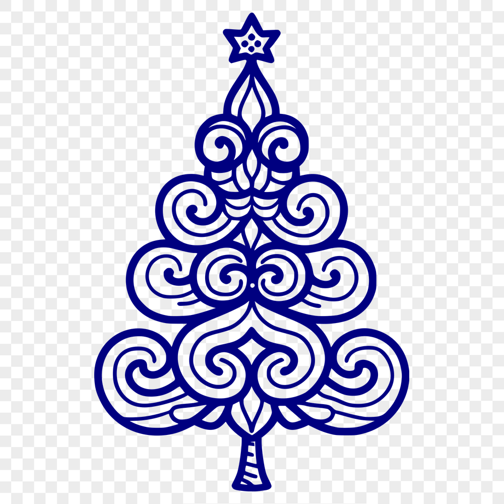 Free Unique Christmas Tree Vector Illustration