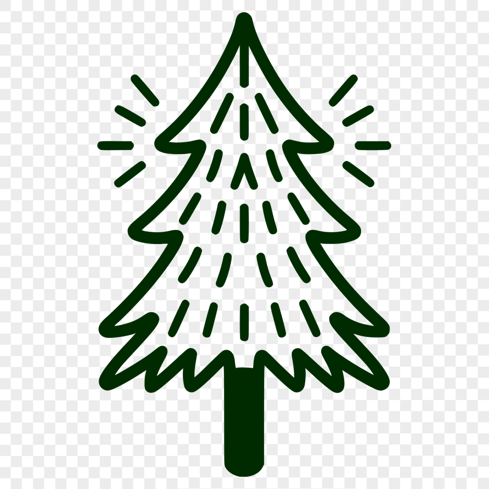 Beautiful Christmas Tree In PDF And PNG