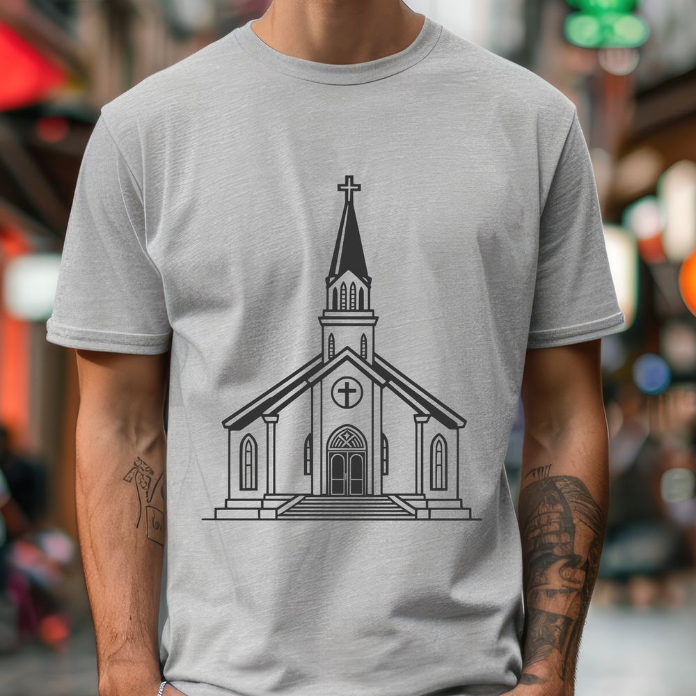Free Baptist Church Vector Image A digital representation of a traditional Baptist church building with a simple design.