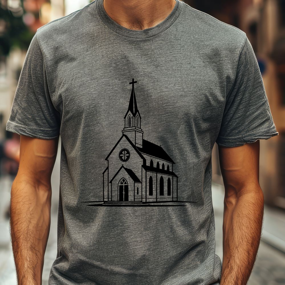 A Simple Baptist Church Design A vector graphic illustration of a Baptist church building in a simple design style.