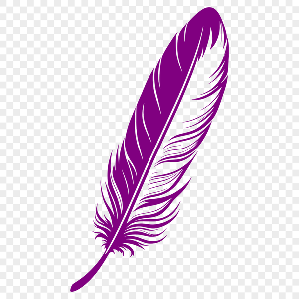 Vector Feather Graphic Free Download A stylized illustration of a single feather in vector format, suitable for various applications.