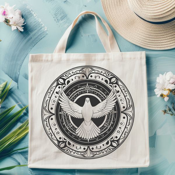 Symbol of Peace and Serenity A stylized illustration of a dove, a symbol often associated with peace and spirituality in various religious contexts.