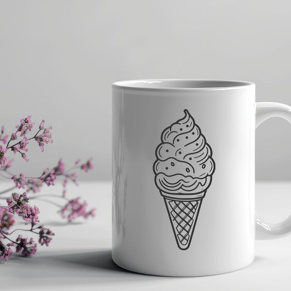 Frozen Delight Vector Icon An SVG graphic of a dessert treat made from frozen sweetened milk product.