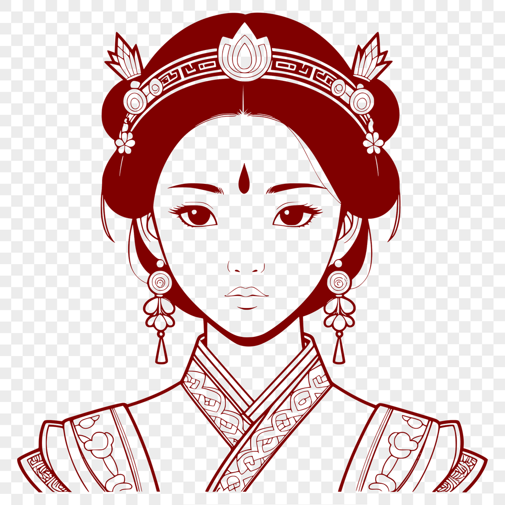 Female royalty character created as vector art for graphic design projects.