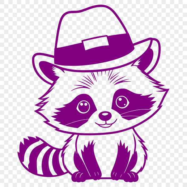 Raccoon Vector Graphic SVG vector graphic illustration of a raccoon, suitable for cutting machine stencils or clip art designs.