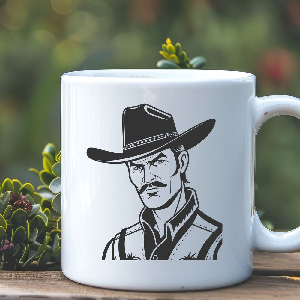 Western Vector Art Illustration A cowboy illustration created using vector art, suitable for commercial or personal projects.