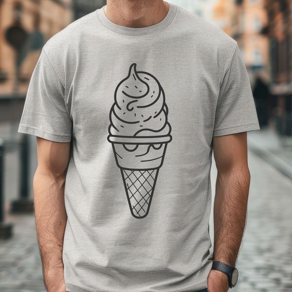 Free Ice Cream Design Image A vector design of a single serving of cold dessert with whipped topping.