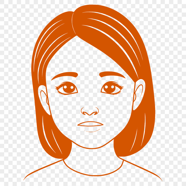 Illustrated Girl SVG Vector Graphic A young girl with a smiling face and casual attire, illustrated as a vector graphic.