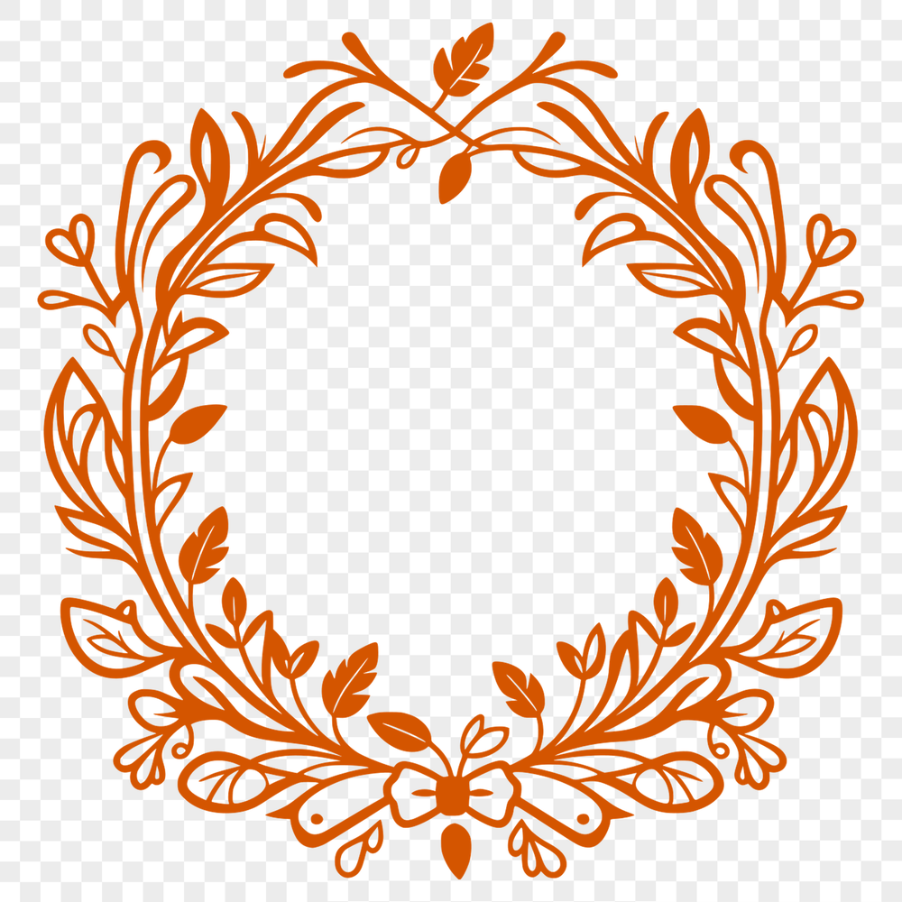 Free Vector Wreath Template for Crafting A floral design for crafting and DIY projects, made in vector format as a reusable digital template.