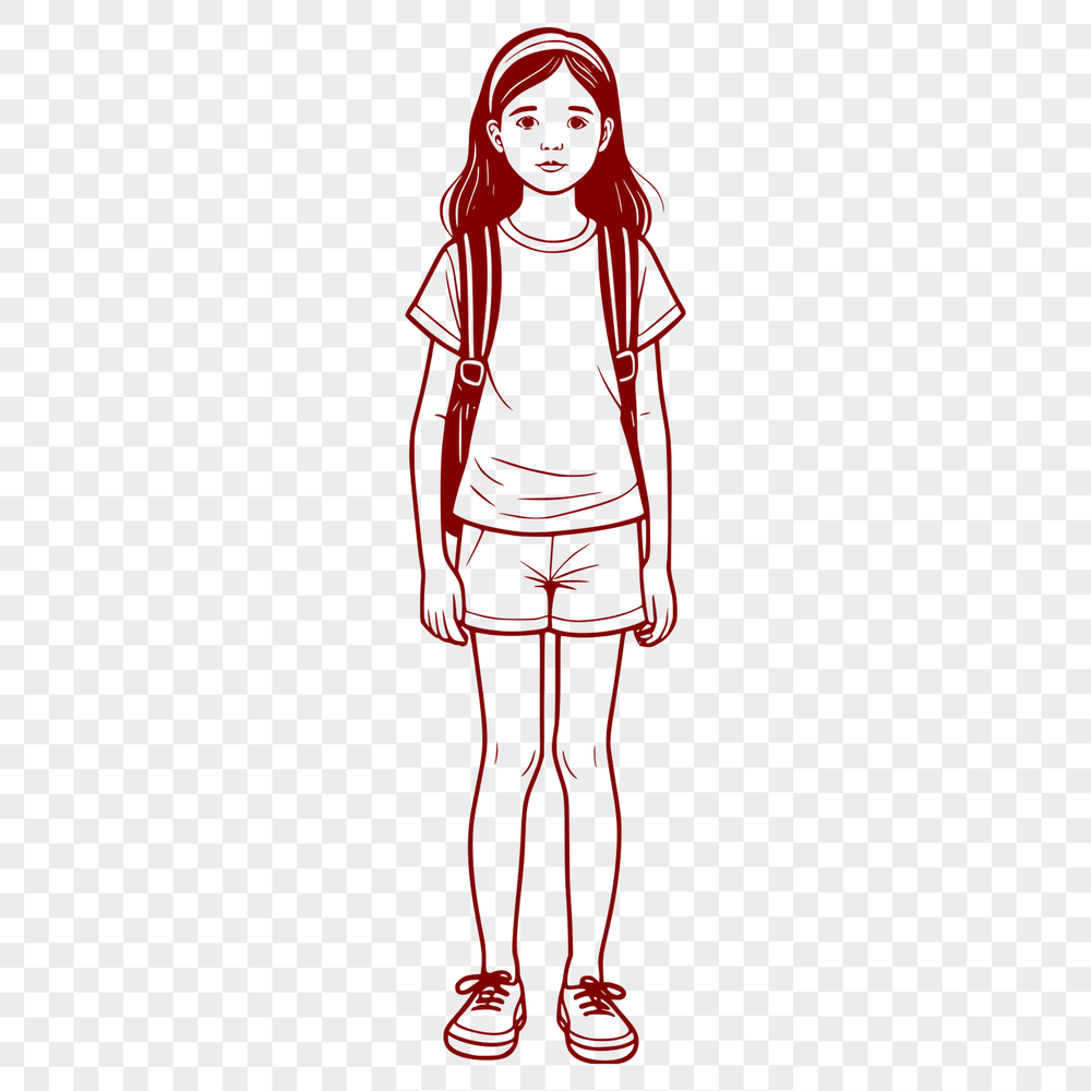 Little Girl Digital Illustration A digital illustration of a young girl in various poses.