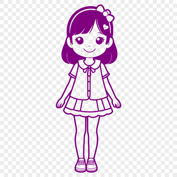 Colorful Vector Artwork A vector illustration of a young girl with various design elements and graphics.