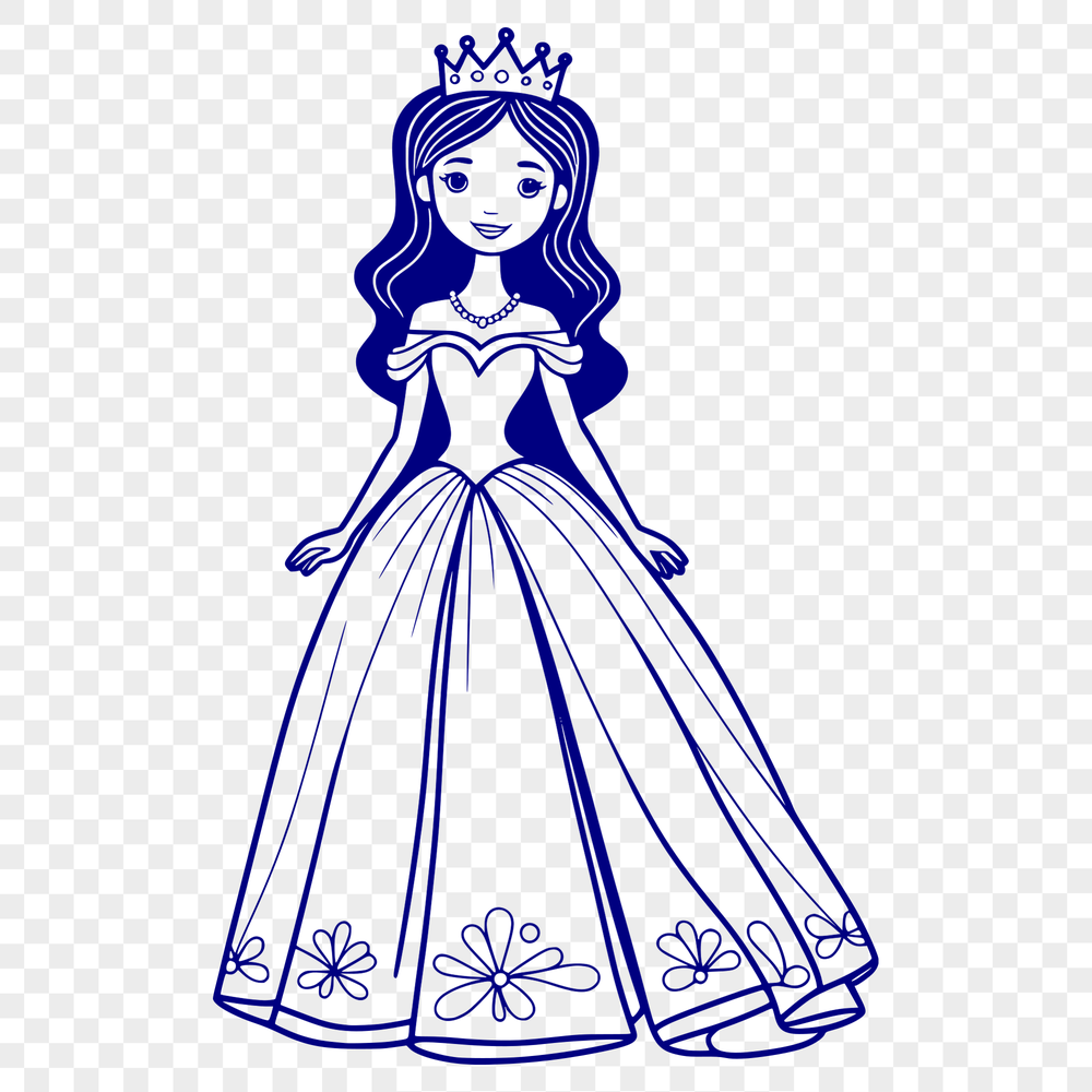 Princess Vector Design Free Download A vector graphic design featuring a girl wearing a crown, suitable for various applications including crafting and web use.