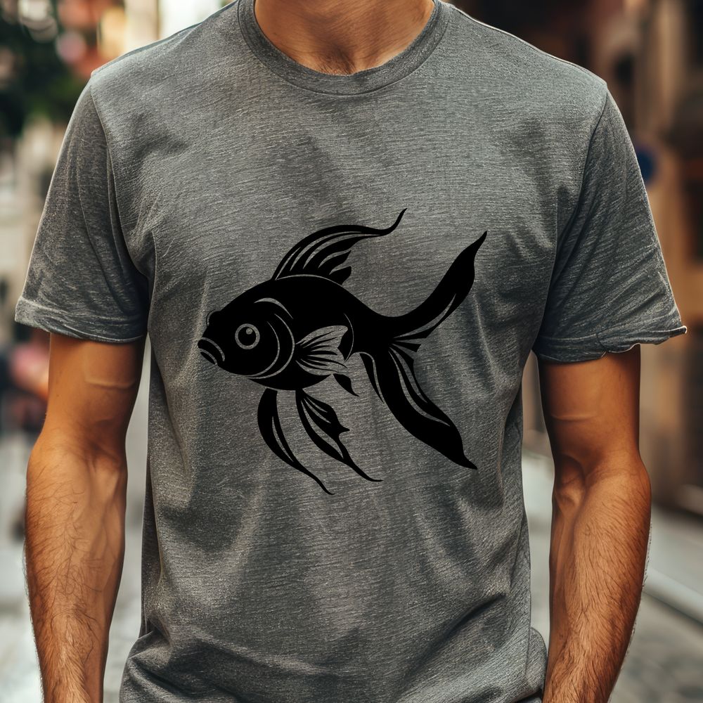 Vector Graphics Fish Design A digital representation of a goldfish, suitable for vector graphics and cutting machines.
