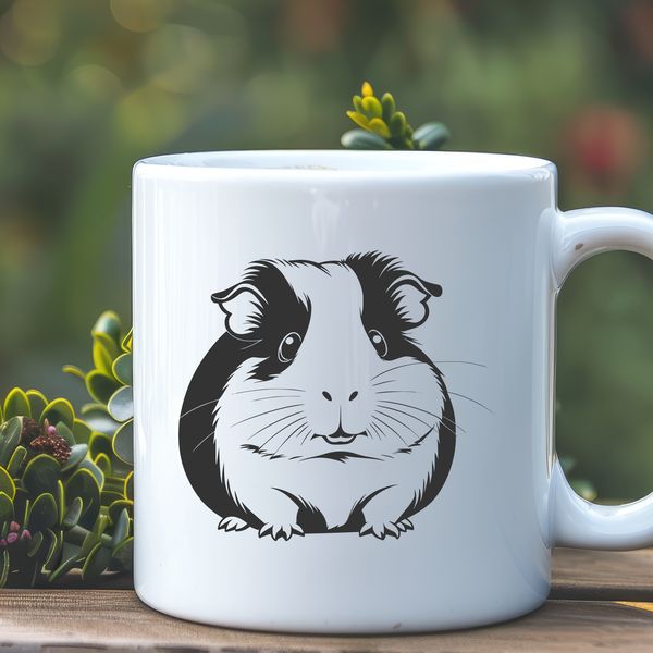 Whimsical Pet Portrait SVG File An illustration of a guinea pig, a popular household pet.