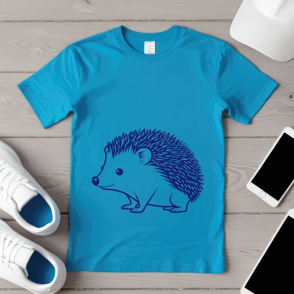 A detailed illustration of a hedgehog, suitable for cutting with a Cricut or laser cutter.