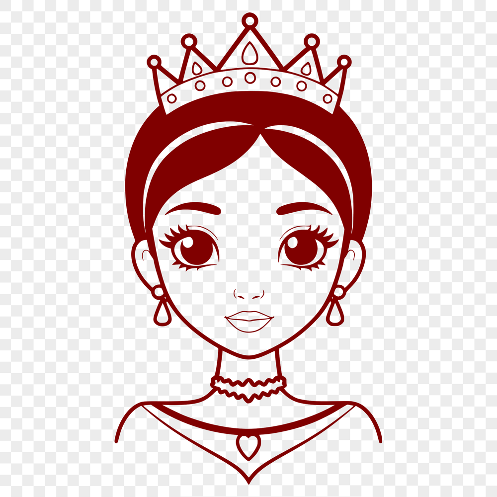 SVG graphic design of a young princess girl silhouette.