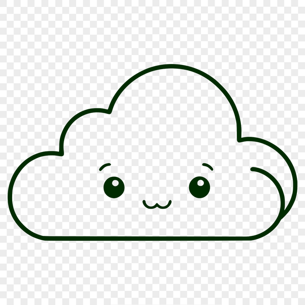 Soft Cloud Illustration SVG File An abstract representation of a fluffy cloud with soft, rounded edges and subtle shading.