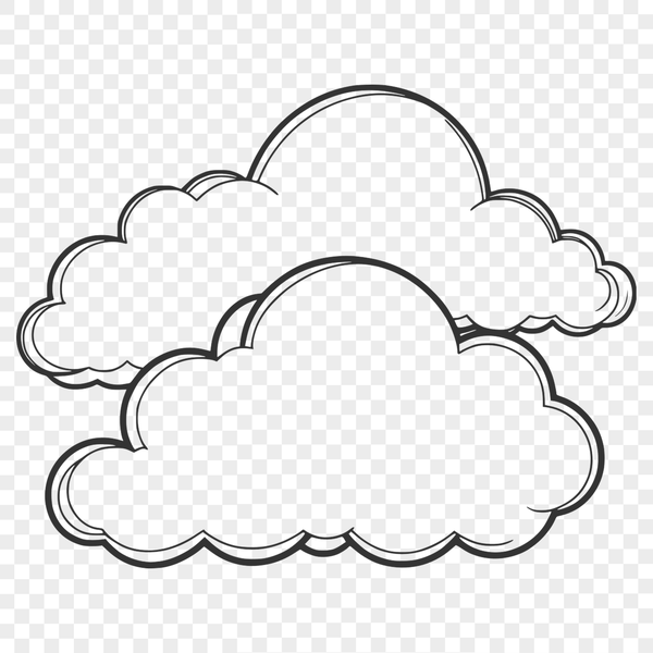 White Cumulus Cloud SVG Icon A simple white cumulus cloud in a modern vector design.