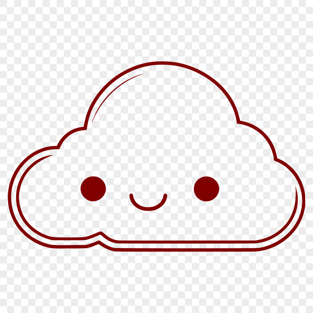 Soft Cloud Shape A simple white cloud shape made up of soft, rounded layers.