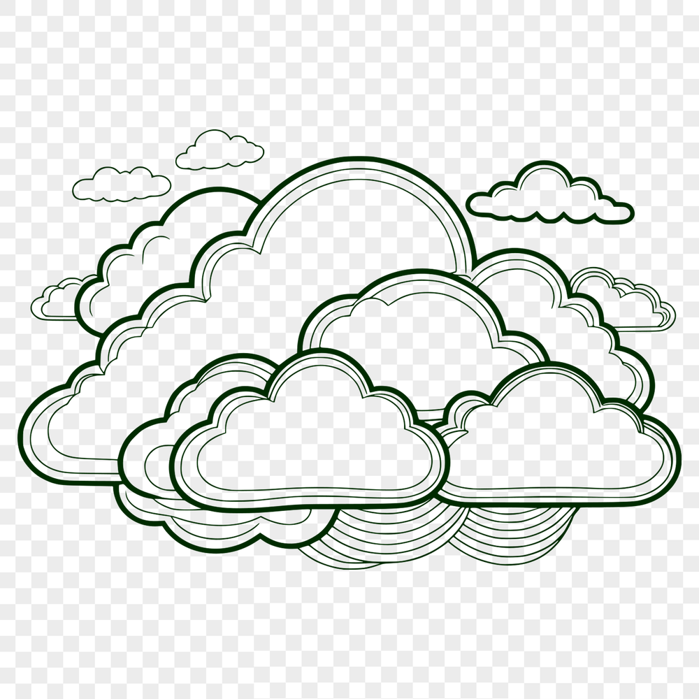 Fluffy White Cloud Illustration A high-resolution vector graphic illustration of a fluffy white cloud in the sky.