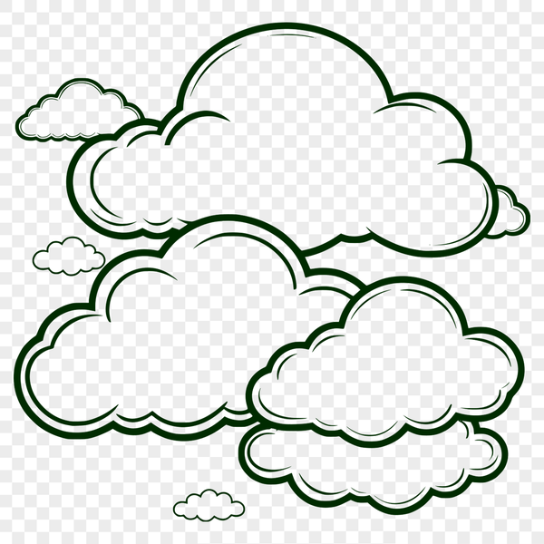 Free Cloud Vector Graphics A stylized illustration of a white fluffy cloud in the sky.