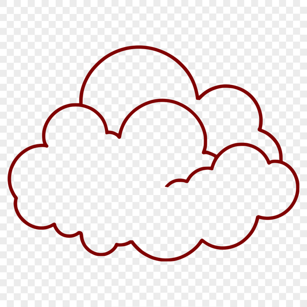Beautiful Cloud Icon A white, puffy cloud icon with a simple outline, suitable for vector graphics and digital design.