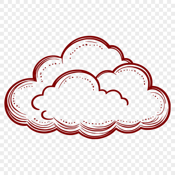 Fluffy Cloud Clip Art Design A high-quality digital illustration of a white fluffy cloud with soft, rounded edges.
