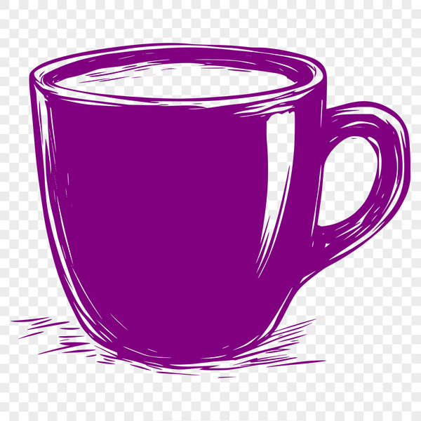 Digital Coffee Cup Illustration A simple digital illustration of a standard-sized coffee cup with a handle.