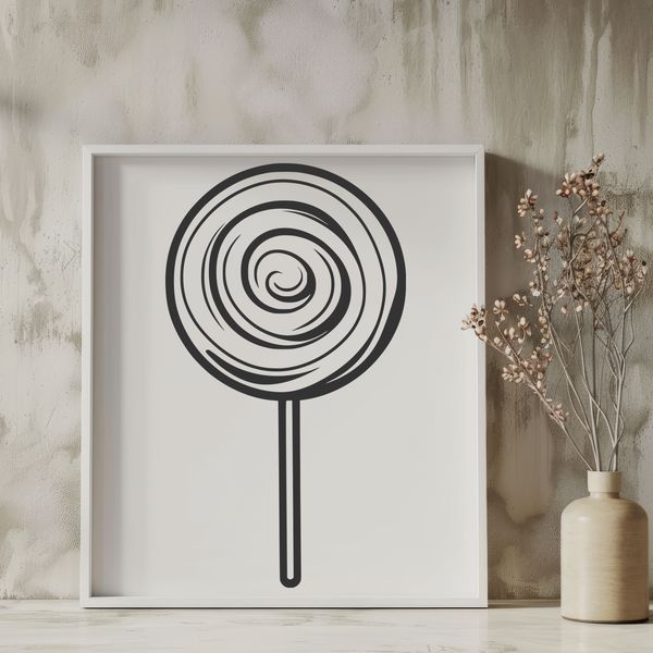 Sweet Design Element A stylized digital representation of a classic candy treat in the form of an SVG file.