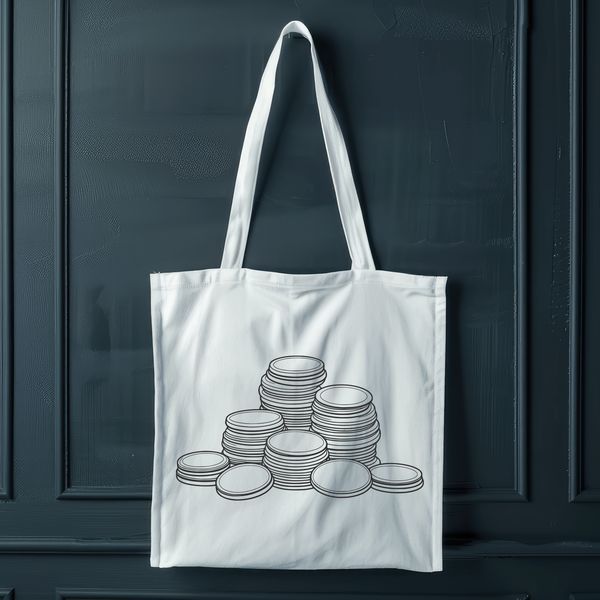 Diverse Coin Stack Design Illustrative design of a stack of various coins with diverse denominations and designs.