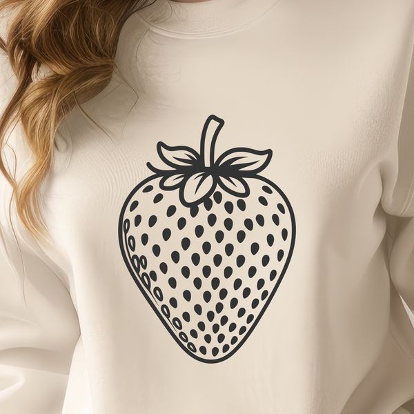 Vector Red Berry Graphic Design A stylized illustration of a ripe red strawberry in vector format.