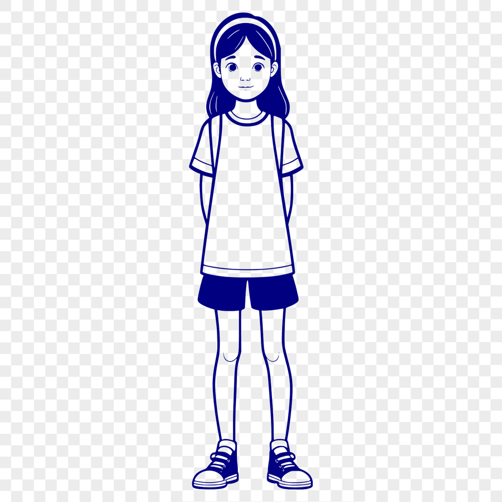 Cute Cartoon Girl SVG Vector Graphic A young girl illustration created as a vector graphic using SVG format.