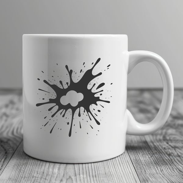 Rounded Splat Shape Vector Art A stylized splat shape with rounded edges and smooth lines, suitable for vector art and cutting machine designs.